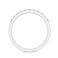 Natural Princess Cut Garnet Half Eternity Ring in Channel Set