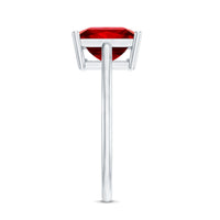 2.5 Carat Princess Cut Lab Created Ruby Solitaire Ring