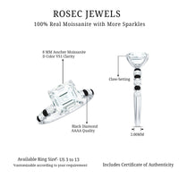 Claw Set Moissanite Engagement Ring With Black Diamond