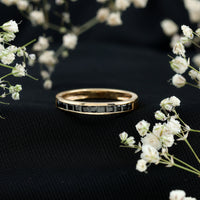 Princess Cut Black Onyx Half Eternity Band in Channel Setting