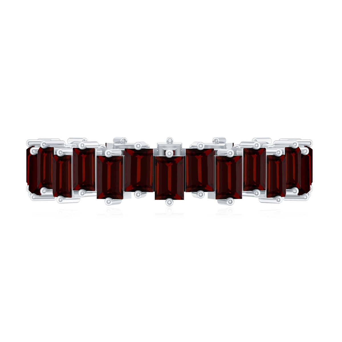 Real Garnet Baguette Eternity Ring with Certificate