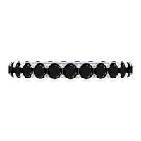 Certified Black Onyx Stackable Wedding Band for Women