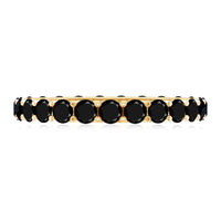 Certified Black Onyx Stackable Wedding Band for Women