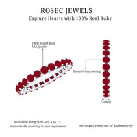 Natural Ruby Eternity Stackable Ring for Women
