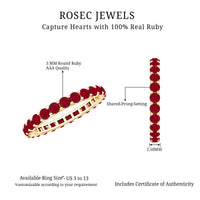 Natural Ruby Eternity Stackable Ring for Women