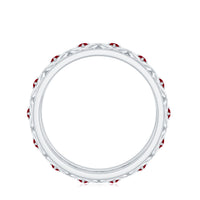 Natural Ruby Celtic Knot wedding band for women by Rosec Jewels, featuring intricate knot design and vibrant ruby gemstone.