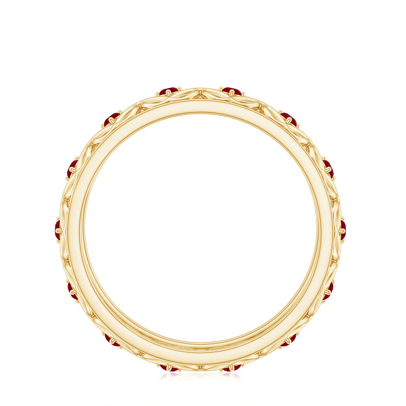Natural ruby Celtic knot wedding ring for women by Rosec Jewels, featuring intricate design and vibrant ruby gemstone.