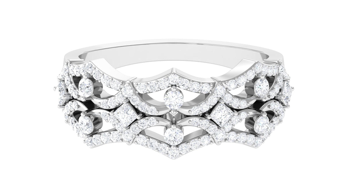 Art Deco Inspired Diamond Wedding Band for Women