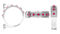 Vintage Inspired Ruby Half Eternity Anniversary Band Ring