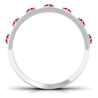 Vintage Inspired Ruby Half Eternity Anniversary Band Ring