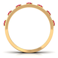 Vintage Inspired Ruby Half Eternity Anniversary Band Ring