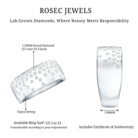 Lab Grown Diamond Wide Wedding Band With Certificate