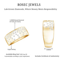 Lab Grown Diamond Wide Wedding Band With Certificate