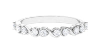 Natural Diamond Half Eternity Infinity Ring for Valentines