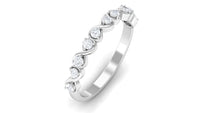 Natural Diamond Half Eternity Infinity Ring for Valentines