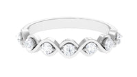Certified Natural Diamond Half Eternity Ring with Infinity Knot