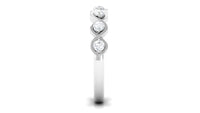 Certified Natural Diamond Half Eternity Ring with Infinity Knot