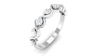 Certified Natural Diamond Half Eternity Ring with Infinity Knot
