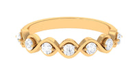 Certified Natural Diamond Half Eternity Ring with Infinity Knot