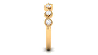 Certified Natural Diamond Half Eternity Ring with Infinity Knot