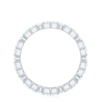 Round and Baguette Cut Moissanite Eternity Wedding Band