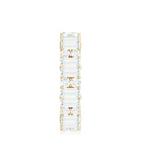 Round and Baguette Cut Moissanite Eternity Wedding Band