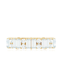 Round and Baguette Cut Moissanite Eternity Wedding Band