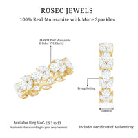 Certified Moissanite Leaf Eternity Band Ring for Women