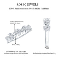 Marquise and Pear Cut Moissanite Half Eternity Band
