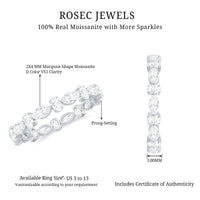 Oval and Marquise Cut Moissanite Stackable Eternity Ring