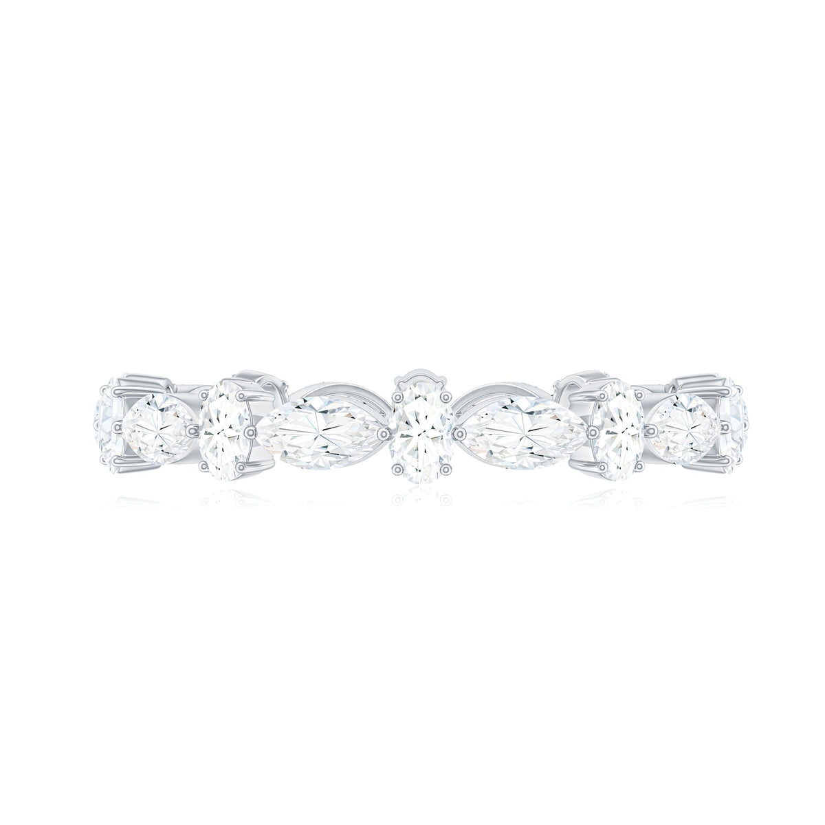 Oval and Marquise Cut Moissanite Stackable Eternity Ring