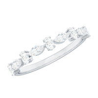 Marquise and Oval Shape Moissanite Half Eternity Ring