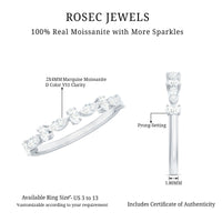Marquise and Oval Shape Moissanite Half Eternity Ring
