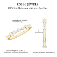 Marquise and Oval Shape Moissanite Half Eternity Ring