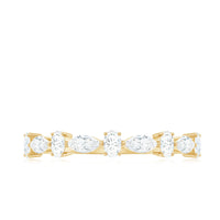 Marquise and Oval Shape Moissanite Half Eternity Ring