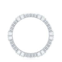 Rosec Jewels Moissanite eternity wedding band ring with sparkling stones and sleek design, showcasing a continuous circle of brilliance.