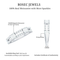 Baguette and Round Moissanite Half Eternity Band