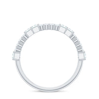 Baguette and Round Moissanite Half Eternity Band