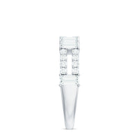 Baguette and Round Moissanite Half Eternity Band