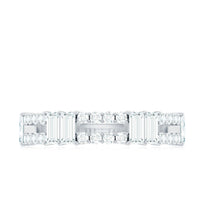Baguette and Round Moissanite Half Eternity Band
