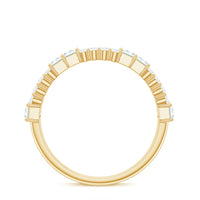 Baguette and Round Moissanite Half Eternity Band