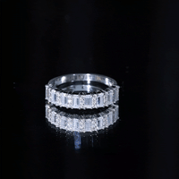 Certified Baguette Moissanite Half Eternity Band Ring for Women