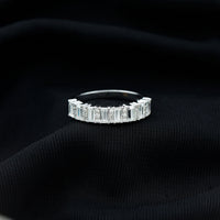 Certified Baguette Moissanite Half Eternity Band Ring for Women