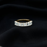 Certified Baguette Moissanite Half Eternity Band Ring for Women
