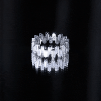 Certified Moissanite Baguette Eternity Band Ring with sparkling white stones, crafted by Rosec Jewels, elegant and timeless jewelry piece.