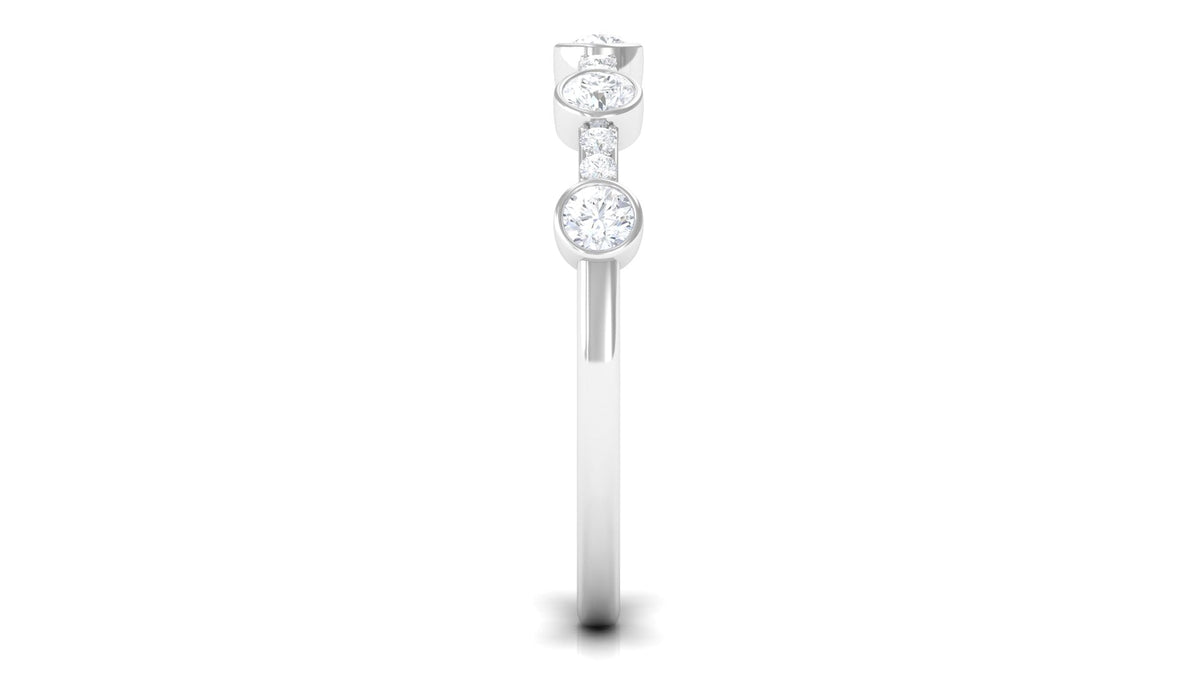 Natural Diamond Half Eternity Ring in Bezel Setting