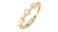 Natural Diamond Half Eternity Ring in Bezel Setting