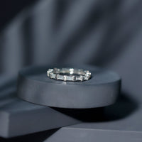Certified Baguette Cut Moissanite East West Eternity Ring