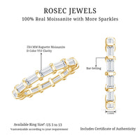 Certified Baguette Cut Moissanite East West Eternity Ring