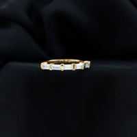 East West Set Moissanite Half Eternity Ring for Her